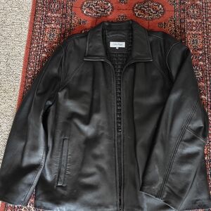 Calvin Klein Men's Black Leather Jacket
